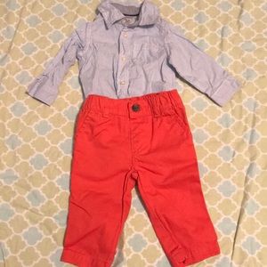 Button down onesie and pants
